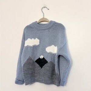 Zara Blue and Gray Mountain Sweater